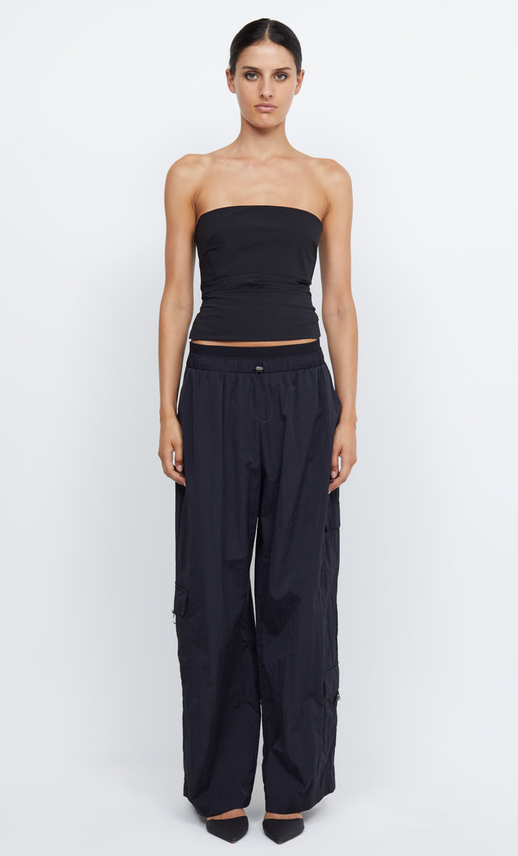 GAB STRAPLESS TOP - BLACK