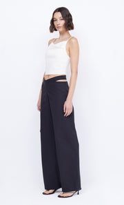 Gabriel Cropped Ribbed Tank in White Ivory by Bec + Bridge