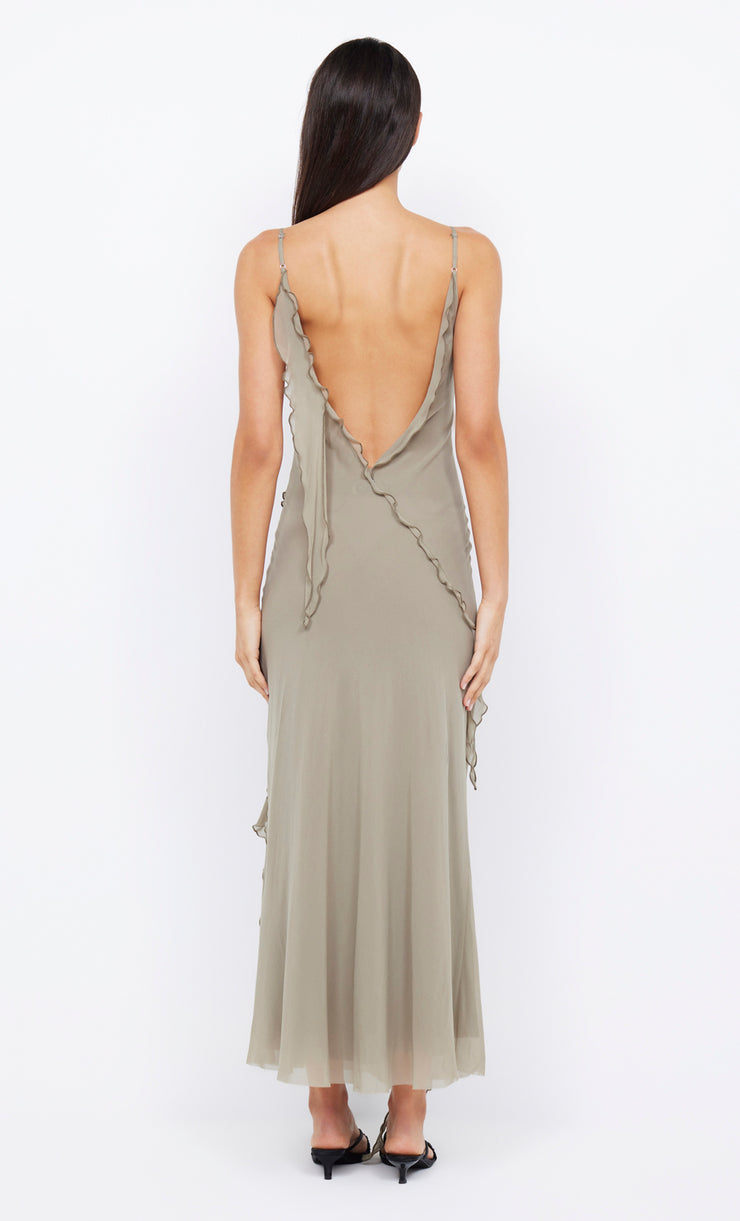 GABRIEL FRILL MAXI DRESS - SAGE