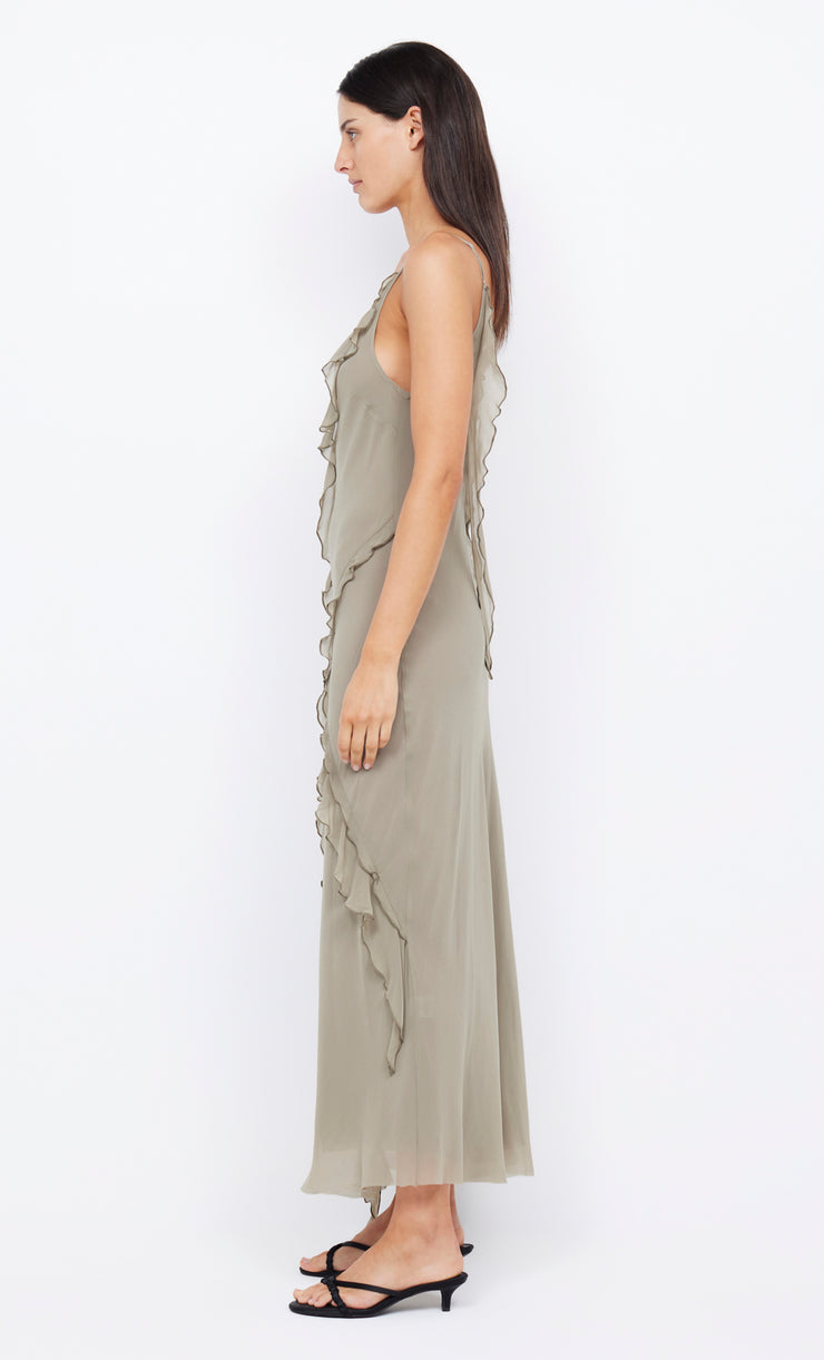 GABRIEL FRILL MAXI DRESS - SAGE