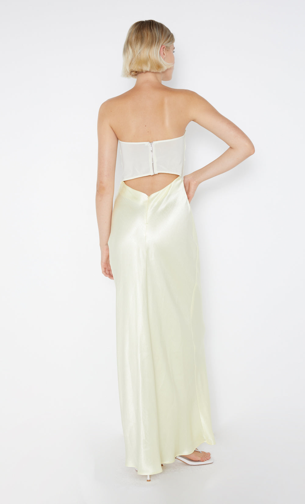 Halle Strapless Dress in Ice Yellow Halle Strapless Dress in Ice Yellow