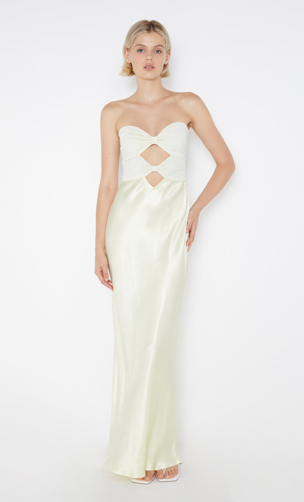 Halle Strapless Dress in Ice Yellow - BEC + BRIDGE BEC + BRIDGE US Halle Strapless Dress in Ice Yellow - BEC + BRIDGE BEC + BRIDGE US