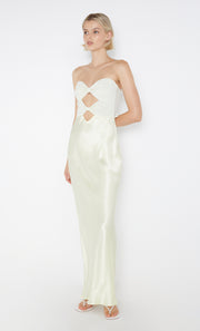 Halle Strapless Maxi Dress Formal in Ice Yellow by Bec + Bridge