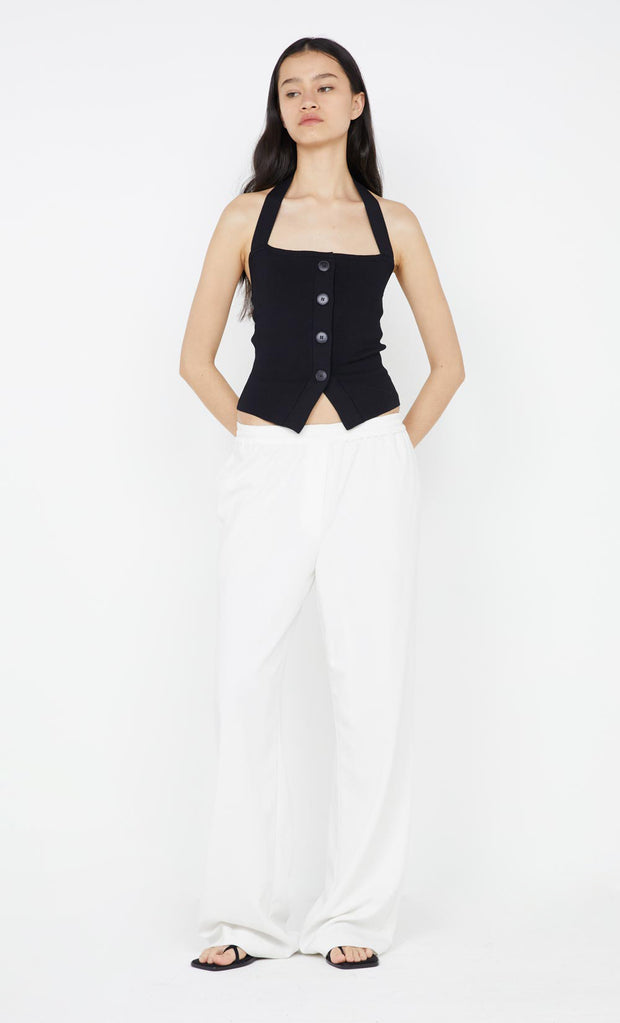 black and white halter top
