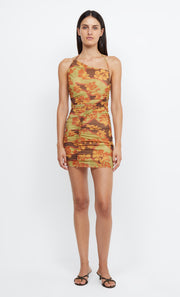 JULIEN ASYM MINI DRESS - HIBISCUS PATCH