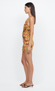 JULIEN ASYM MINI DRESS - HIBISCUS PATCH