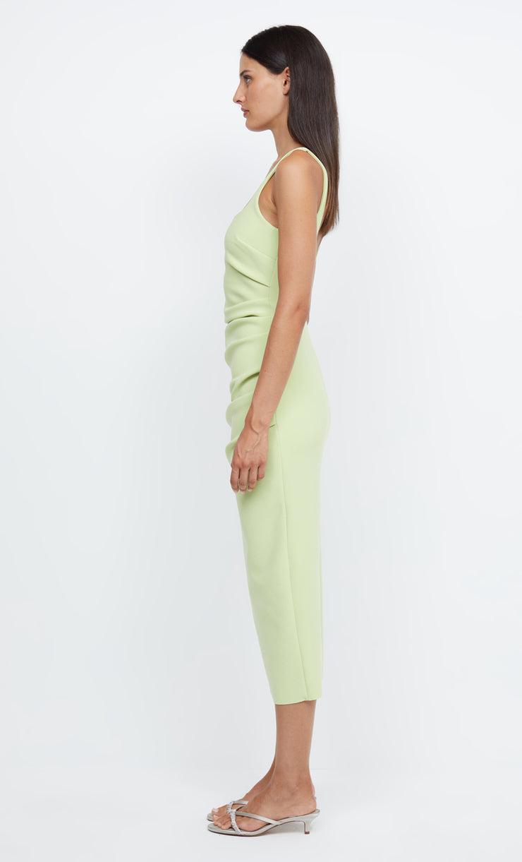 KARINA TUCK MIDI DRESS - LIME