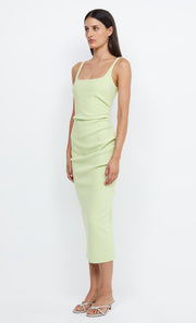 KARINA TUCK MIDI DRESS - LIME
