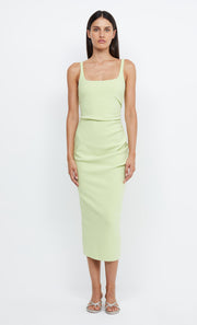 KARINA TUCK MIDI DRESS - LIME