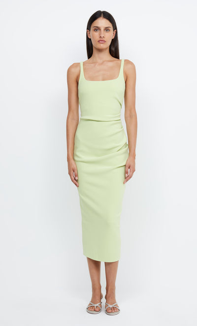 KARINA TUCK MIDI DRESS - LIME