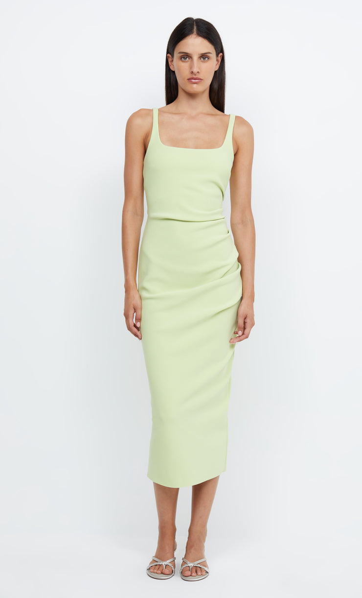 KARINA TUCK MIDI DRESS - LIME