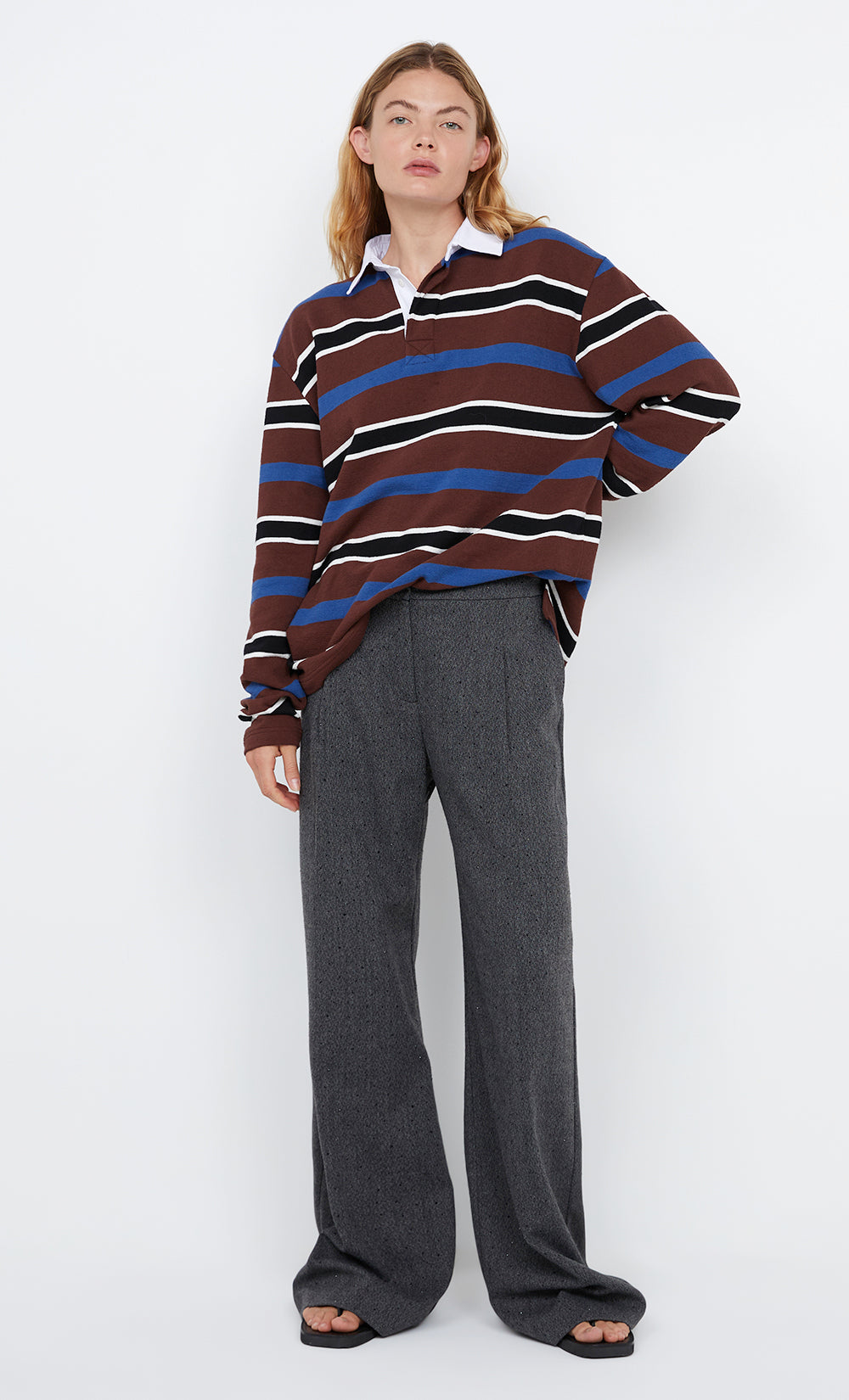 Kylo Jersey in Plum and Indiggo Stripe