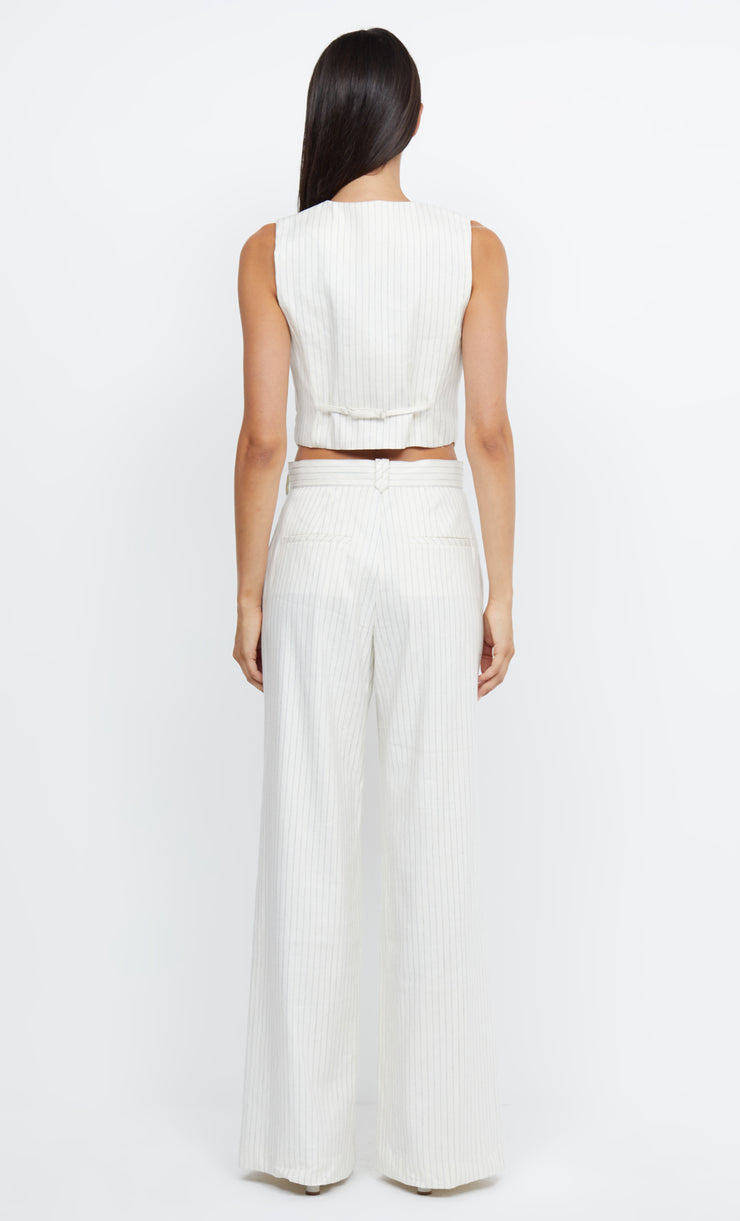 LOU PINSTRIPE PANT - IVORY PINSTRIPE
