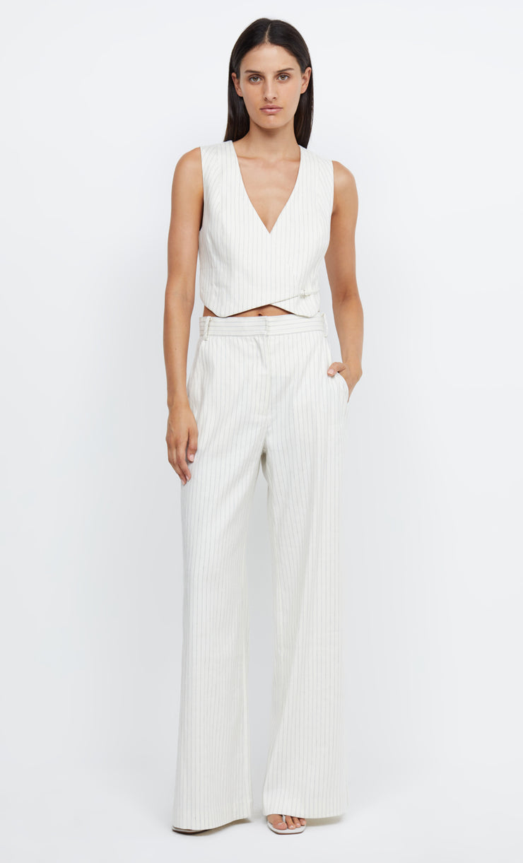 LOU PINSTRIPE PANT - IVORY PINSTRIPE