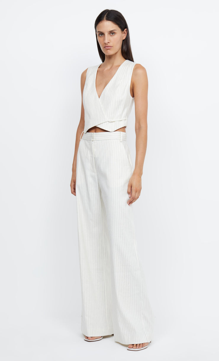 LOU PINSTRIPE PANT - IVORY PINSTRIPE