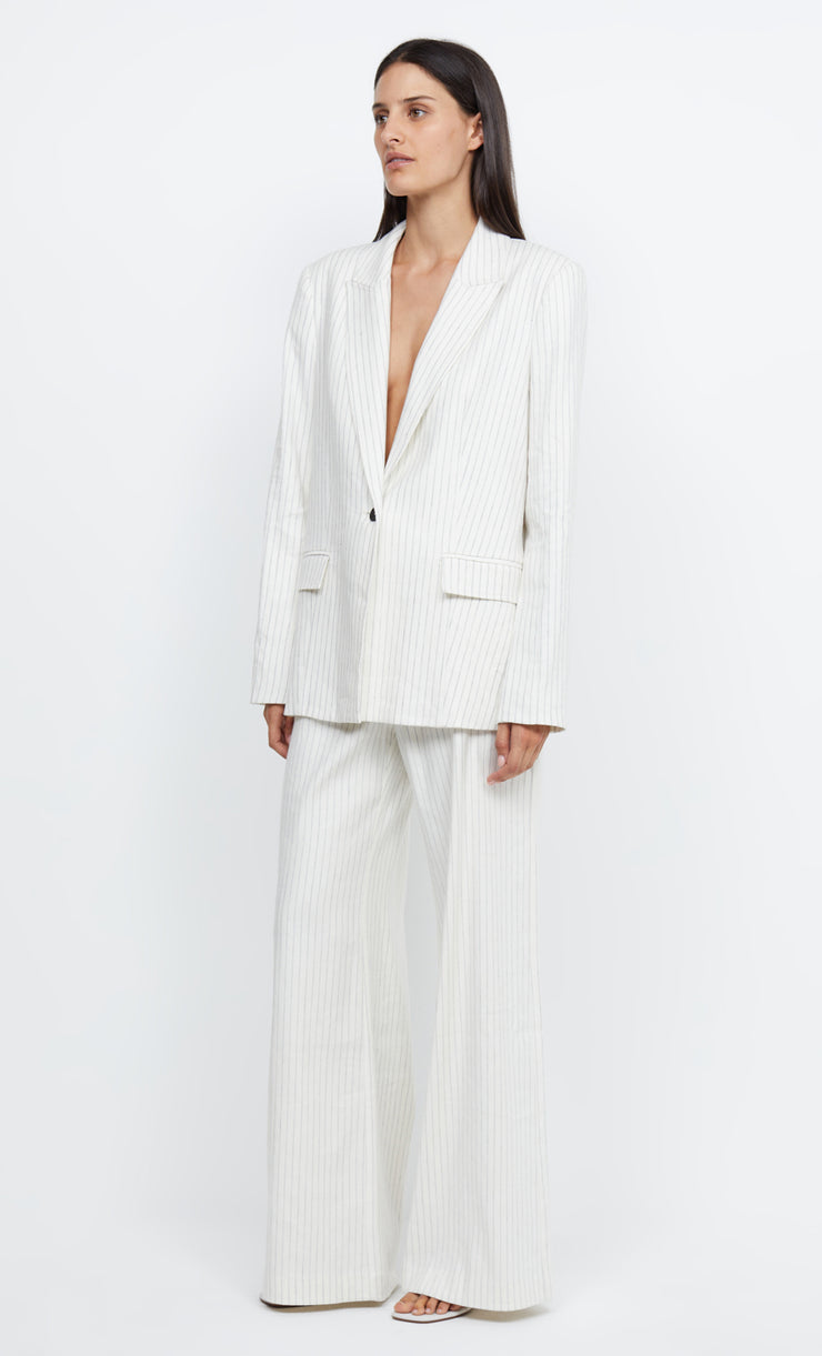 LOU PINSTRIPE PANT - IVORY PINSTRIPE