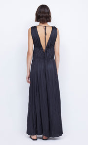 Louann Gathered Maxi Dress with V Neckline in Black by Bec + Bridge