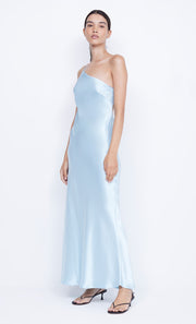 Margaux One Shoulder Asym Formal Bridesmaid Dress in Dolphin Blue by Bec + Bridge
