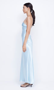 Margaux One Shoulder Asym Formal Bridesmaid Dress in Dolphin Blue by Bec + Bridge