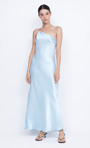 margaux asym dress dolphin blue 300.00