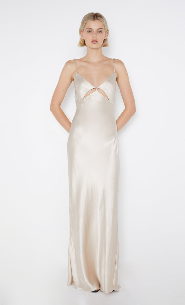 Margaux Maxi Cut Out Dress Bridesmaid in Sand by Bec + Bridge