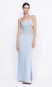 Mari Lou Asym Maxi Dress in Dove Blue by Bec + Bridge