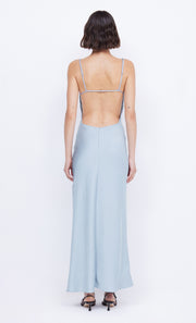 Mari Lou Gathered Maxi Dress in dove blue by Bec + Bridge