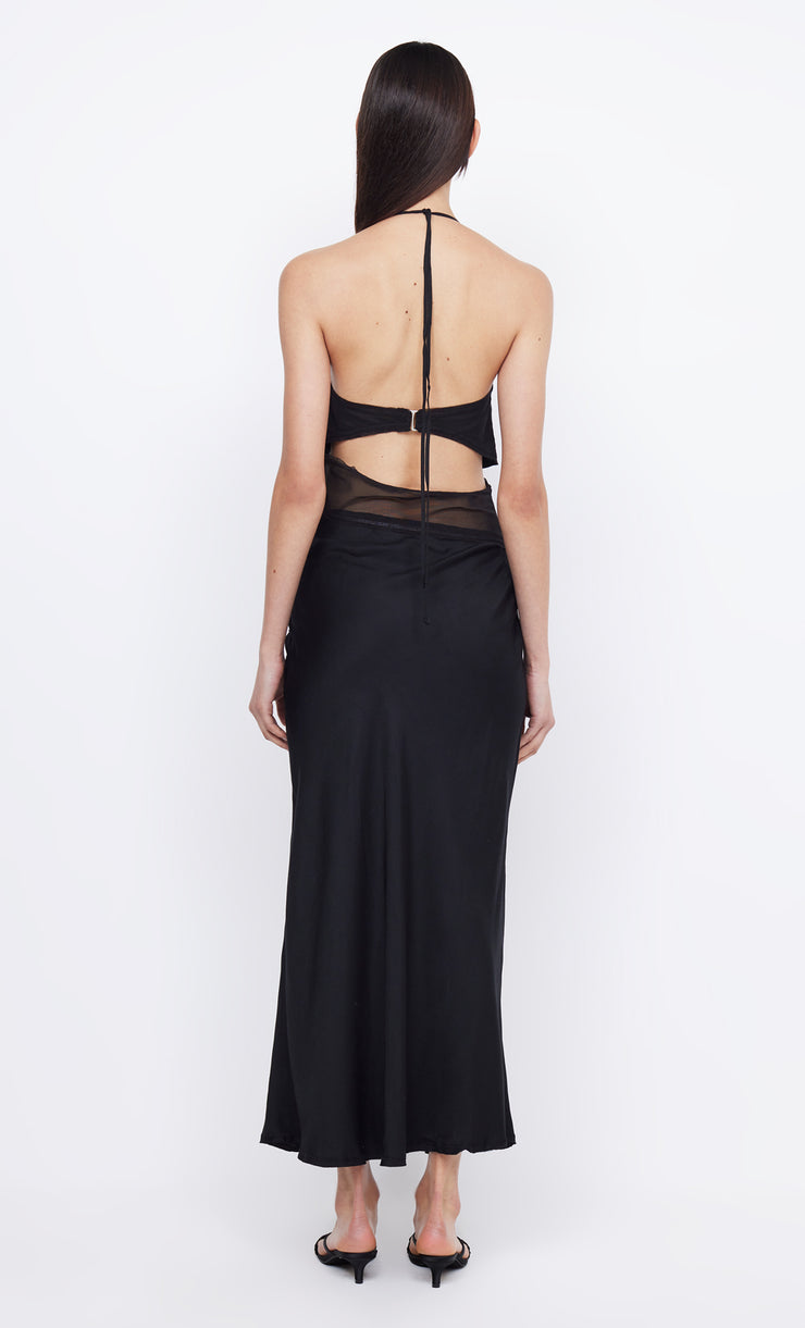 MAX HALTER MAXI DRESS - BLACK