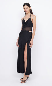MAX HALTER MAXI DRESS - BLACK