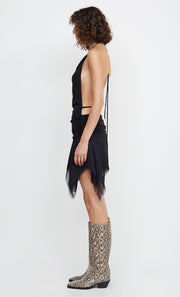 MONETTE HALTER MINI DRESS - BLACK