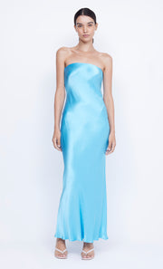 Moon Dance Strapless Formal Dress in Topaz Mid Blue by Bec + Bridge