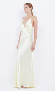 Moon Dance V Maxi Bridesmaid Prom Dress in Ice Yellow by Bec + Bridge