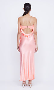 MOON DANCE STRAPLESS DRESS - CORAL