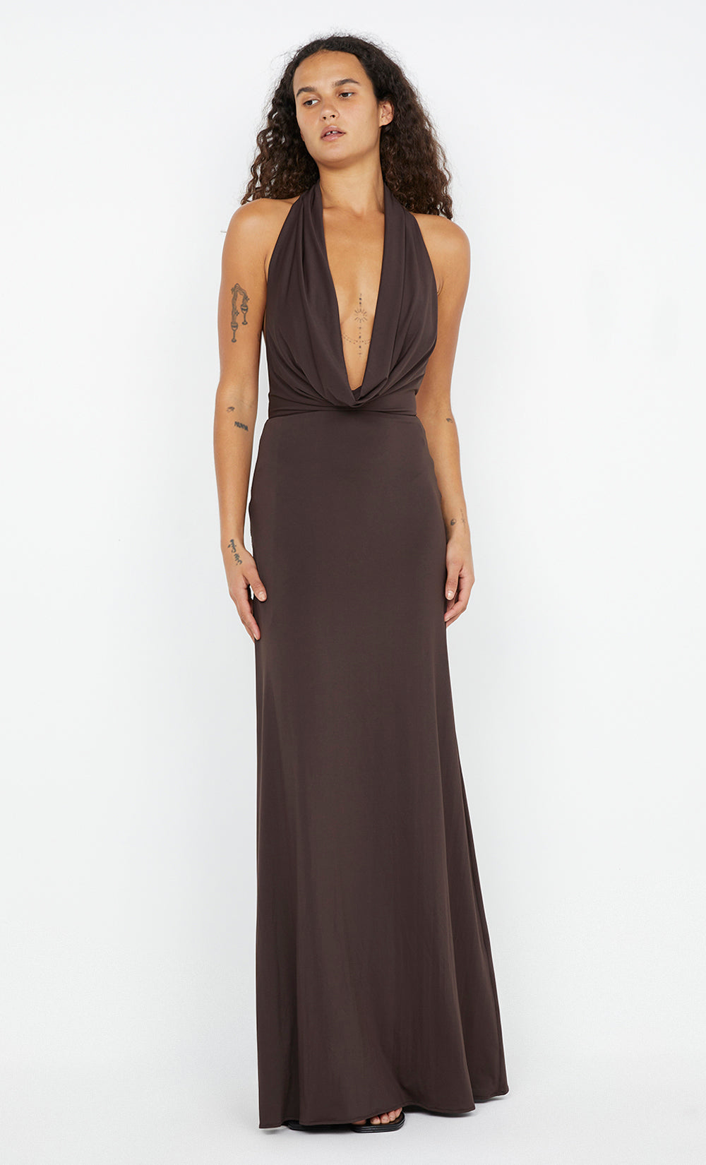 Nessie Cowl Maxi Dress in Dark Chocolate - BEC + BRIDGE 12 Nessie Cowl Maxi Dress in Dark Chocolate - BEC + BRIDGE 12
