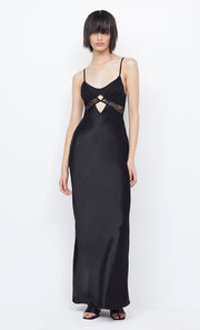 NORA LAYERED MAXI DRESS - BLACK