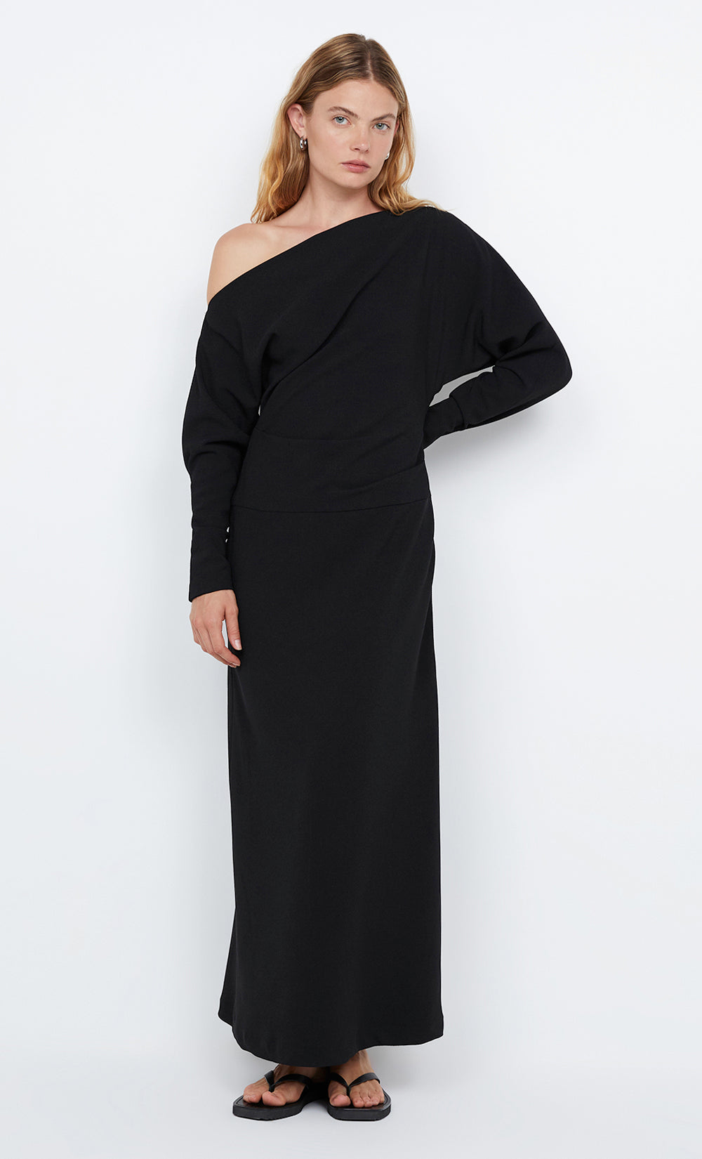 OTTIE ASYM MAXI DRESS - BLACK