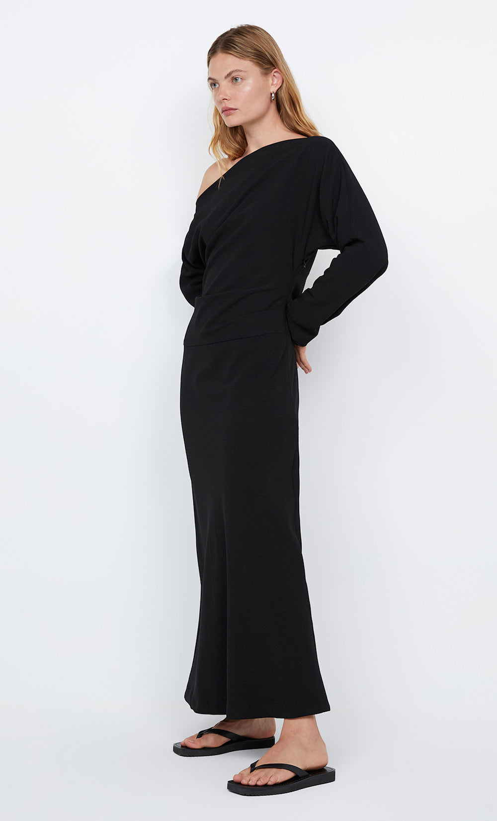 OTTIE ASYM MAXI DRESS - BLACK