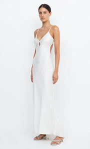 PARADISE SILK BEADED MAXI DRESS - IVORY