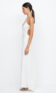 PARADISE SILK BEADED MAXI DRESS - IVORY