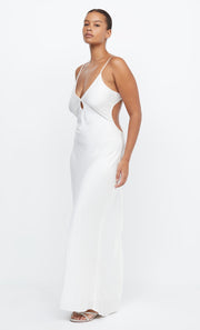 PARADISE SILK BEADED MAXI DRESS - IVORY