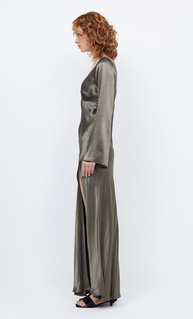 Ren Long Sleeve Maxi Prom Bridesmaid Dress in Dark Willow by Bec + Bridge