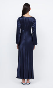 Ren Long Sleeve Formal Prom Maxi Dress in Ink Navy by Bec + Bridge