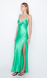 Ren Split Maxi Formal Bridesmaid Dress in Emerald Green by Bec + Bridge