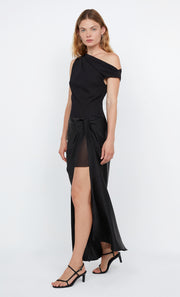 RHONE ASYM MAXI DRESS - BLACK