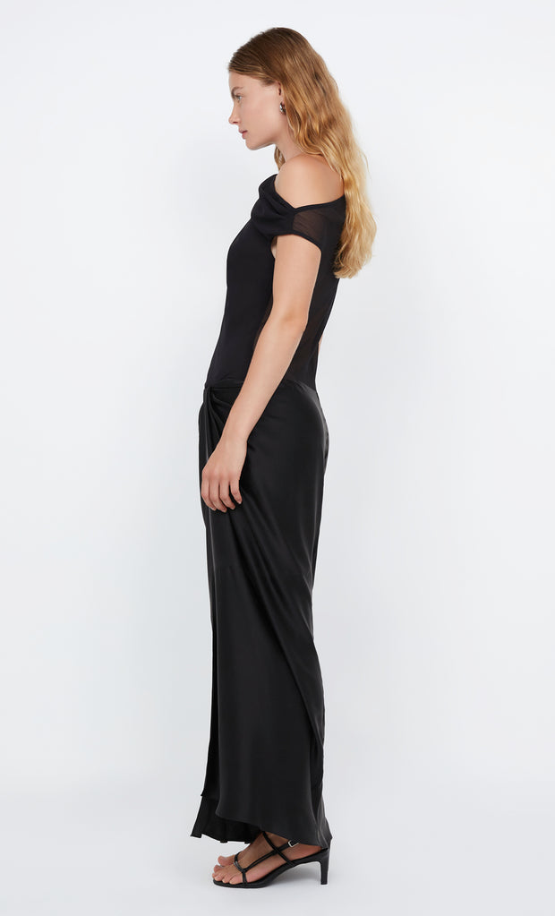 RHONE ASYM MAXI DRESS - BLACK