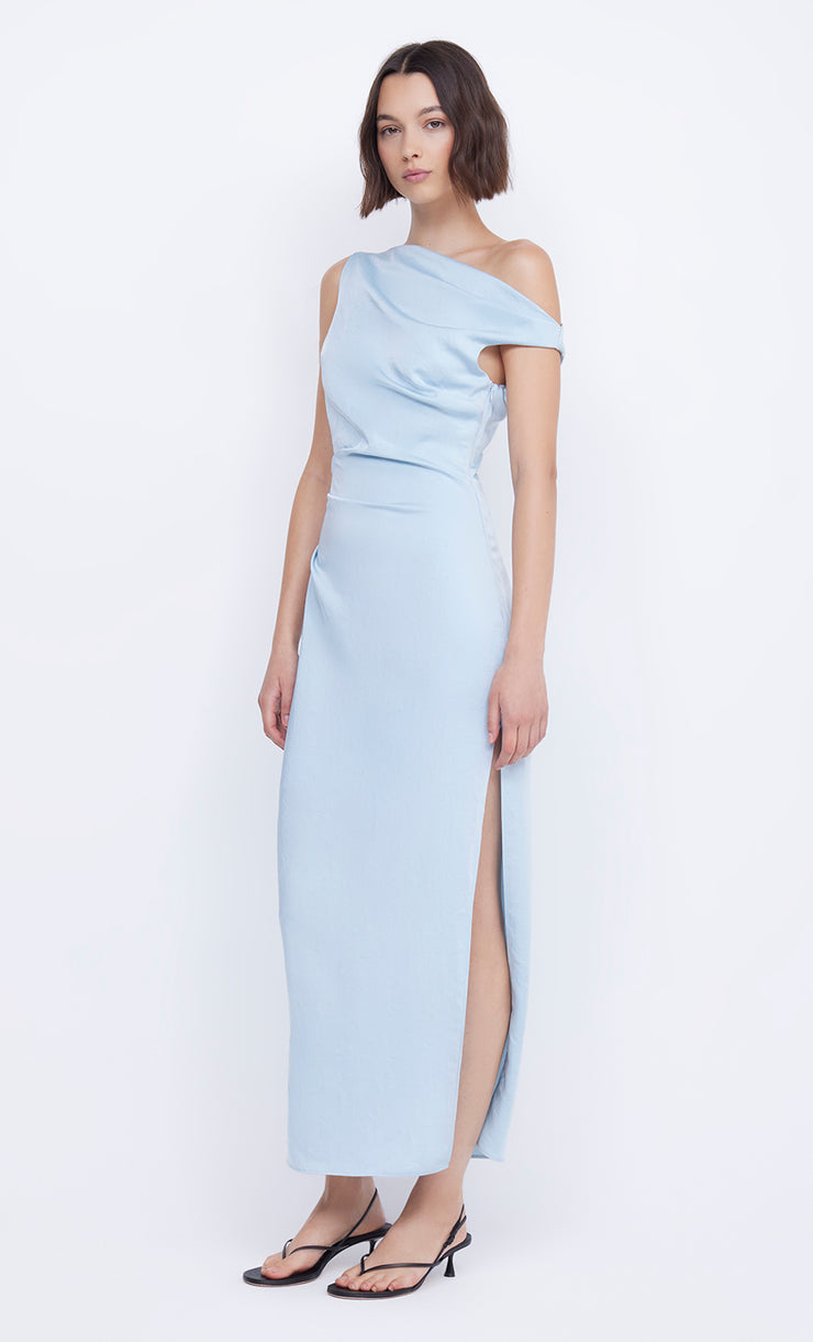 Rochelle Asym Maxi Bridesmaid Prom Dress in Dolphin Blue by Bec + Bridge