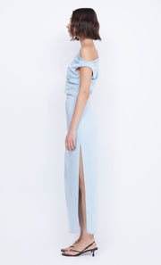 Rochelle Asym Maxi Bridesmaid Prom Dress in Dolphin Blue by Bec + Bridge