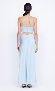 Rochelle Twist Strapless Formal Prom Dress in Dolphin Blue by Bec + Bridge