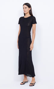 SAMMY CAP SLEEVE KNIT MAXI DRESS- BLACK