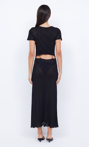 SAMMY CAP SLEEVE KNIT MAXI DRESS - BLACK